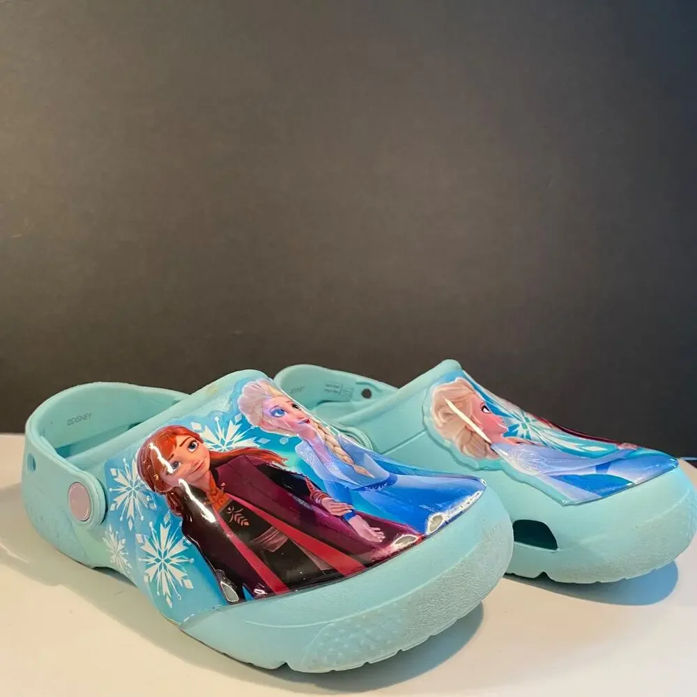 Crocs Frozen 2 Ice Blue 206804-ICBL kids shoes Size 1 Elsa Anna
